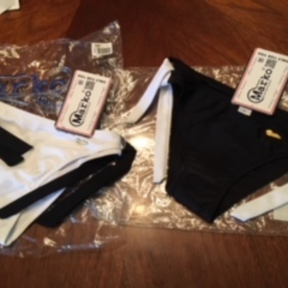 2 Black and White Bikini Bottoms